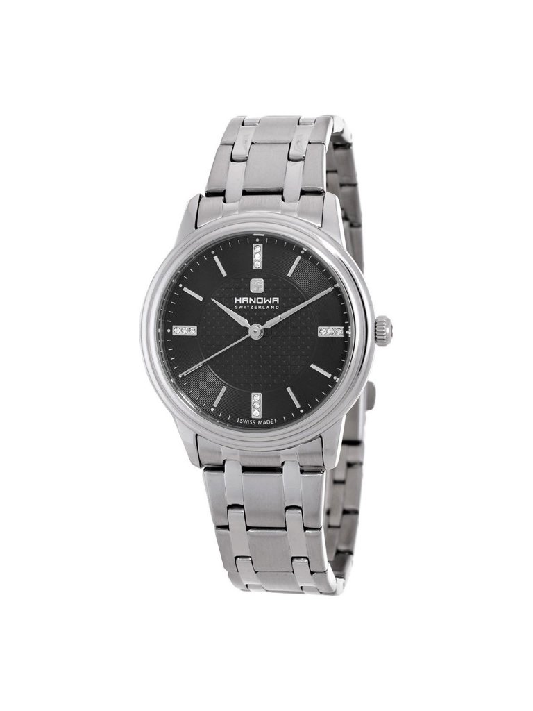 Nwt Hanowa Emilia Quartz Crystal Black Dial Ladies Watch